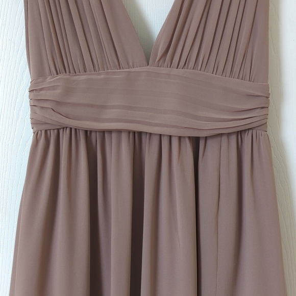 Lulus Heavenly Hues Sleeveless Plunging V-Neck High Slit A-Line Maxi Dress Taupe - Picture 8 of 16